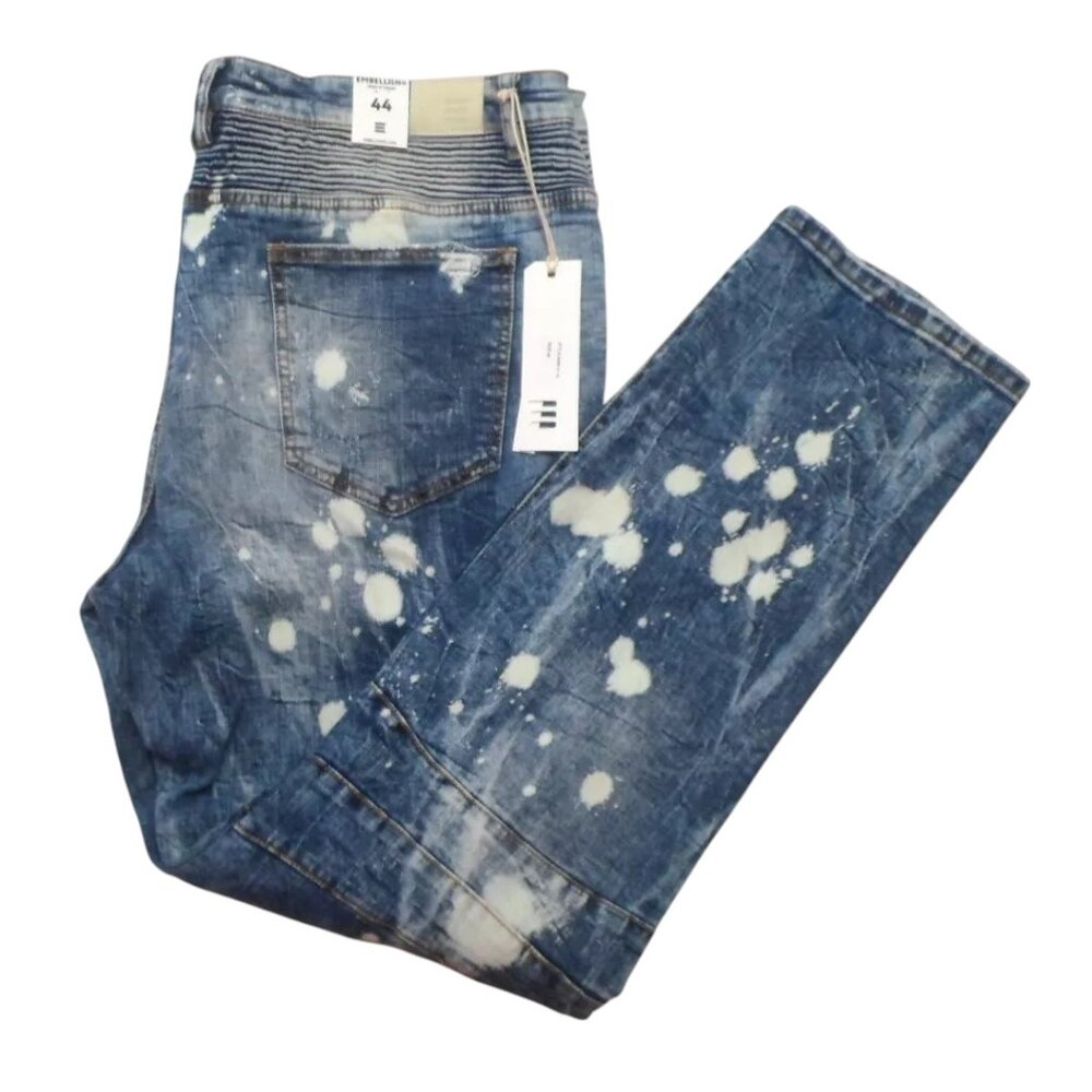 Embellish CALLISTO Skinny Blue Jeans Distressed Splattered Denim
